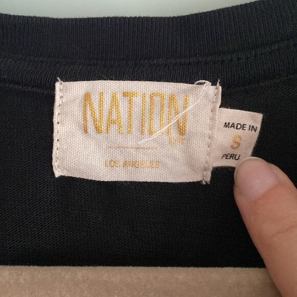 Nation LTD Mallory T-shirt flutter sleeve mini dress in jet black sz S - Picture 5 of 9